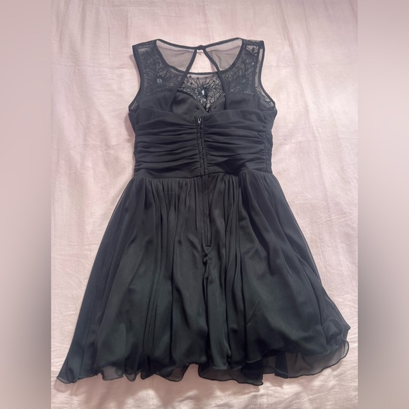 Deb Black Mini Dress with Floral Embellishments - Picture 5 of 7